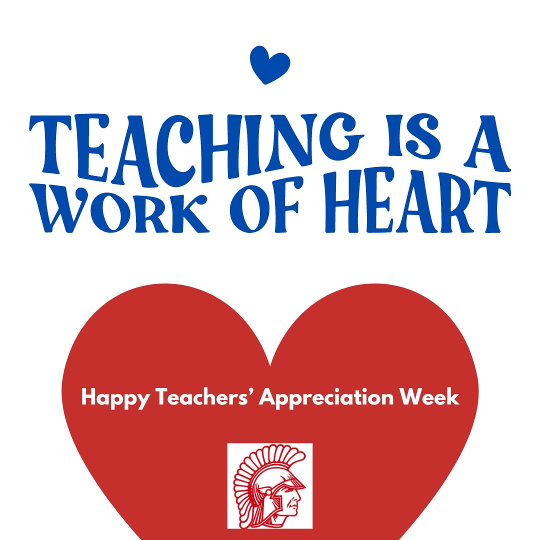 Join me in thanking our wonderful Spartan Teachers for all they do all year long. Dear Teachers, your positive impact makes all the difference in the lives of our students. Thank you for being their champion!  #SpartanLegacy