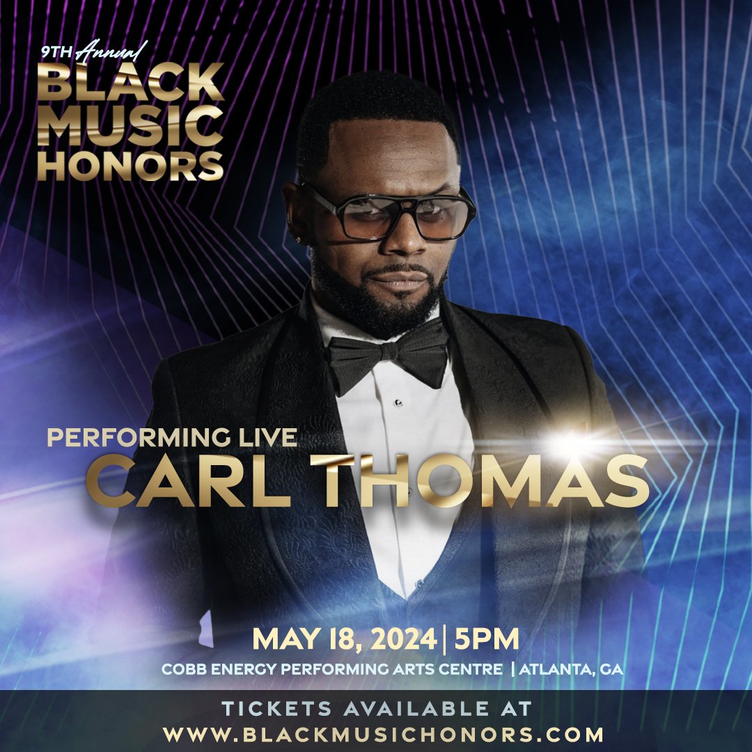 Join us for @BlackMusicHonor! Don't miss the incredible @CNeronThomas live!
Get your tickets now & be part of this historic event! Great seats available, so grab yours before they're gone. See you there! #BlackMusicHonors #CarlThomas #AtlantaMusic #LivePerformance