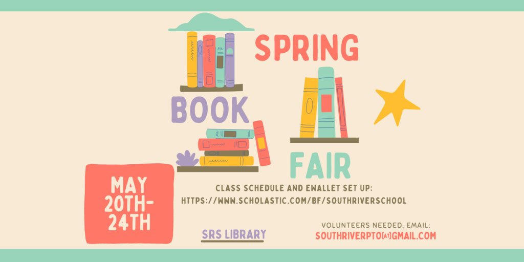 The SRS Spring Book Fair is just around the corner!  To sign up for EWallet please visit the school scholastic page: scholastic.com/bf/southrivers…