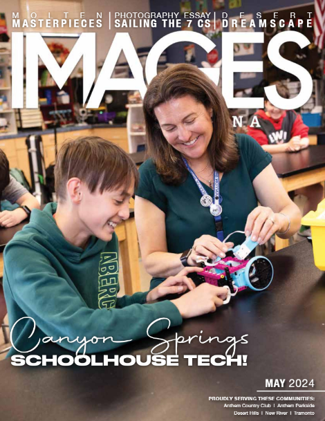 DVUSD's tweet photo. And we grace the cover of the May 2024 issue of Images Arizona as @CanyonSpringsDV is in the spotlight at work and play with schoolhouse tech!

You can see both articles at https://t.co/BBpIq6dTfa. https://t.co/FVwvNkUyx6