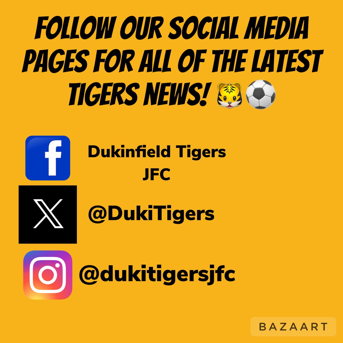 Facebook ✅ X ✅ Instagram ✅ Keep up to date with all things Tigers across our 3️⃣ social media platforms! 🗞️🐯⚽️
