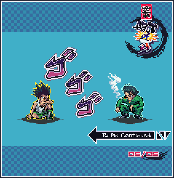 krillmaster6971's tweet image. Weekly Phone Pixels #4:
~ Friend or Foe? Pt.1
sidenote: Yusuke would make a great guest character DLC for HxH: Nen Impact👀
#hunterxhunter #yuyuhakusho #yusuke #gon #anime #manga #pixelart #hxh #YYH