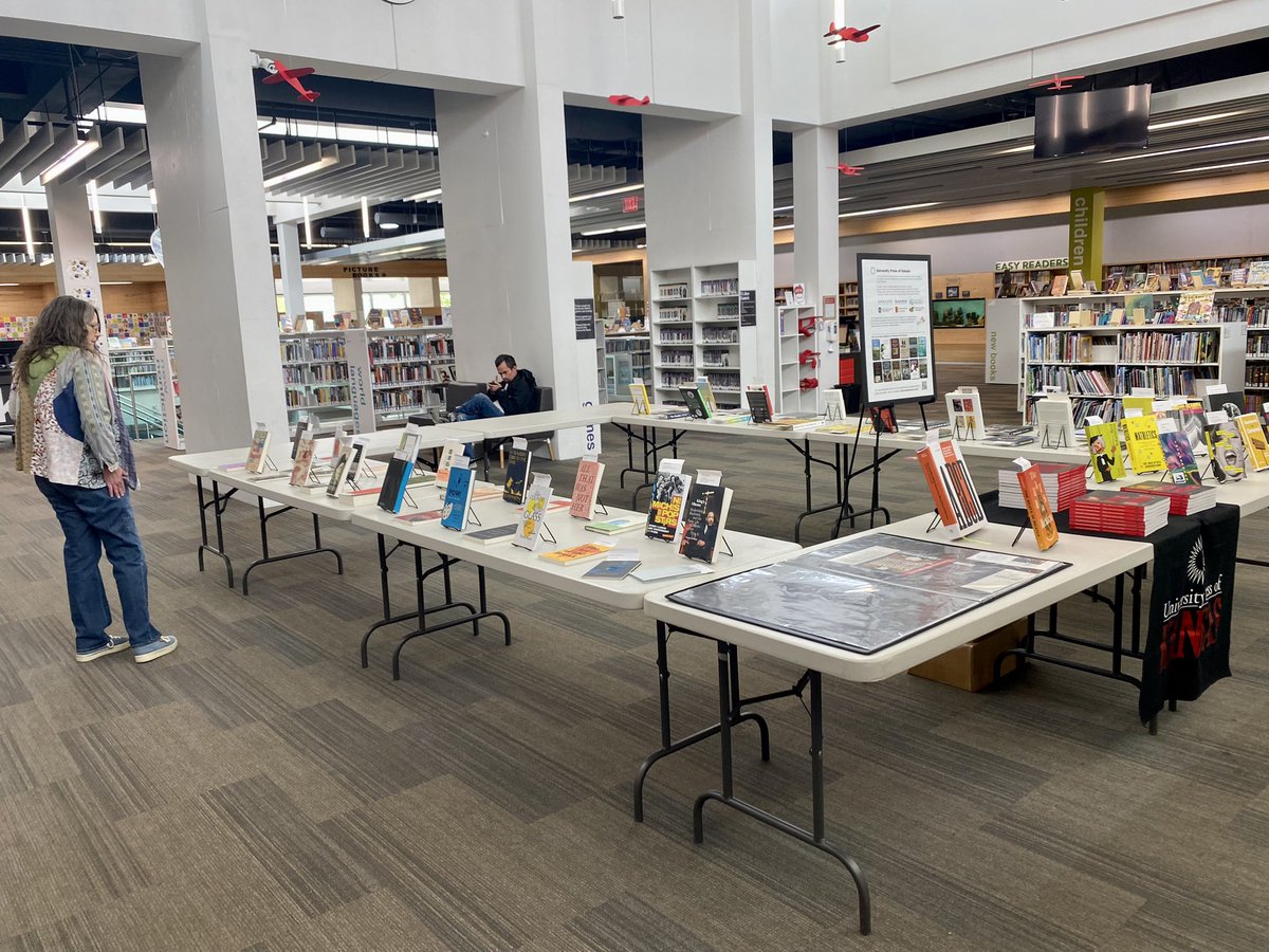 We are thrilled to be working with our good buddies at @lawrencelibrary to host the @aupresses Traveling Book, Jacket, & Design Show. Stop in, enjoy the beautiful work, and grab a free catalog!