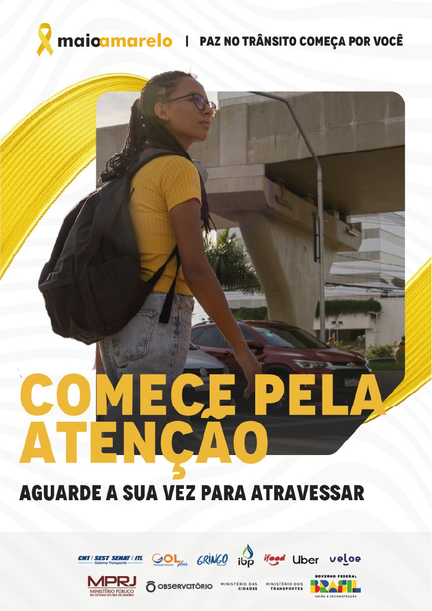 A segurança no trânsito é uma responsabilidade compartilhada entre todos nós! Comece por você, pratique e leve a paz no trânsito.​ #MaioAmarelo #mprj #paznotransito