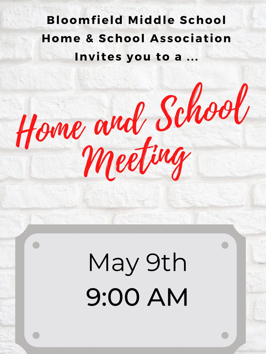 BMS Home and School mtg. this week!