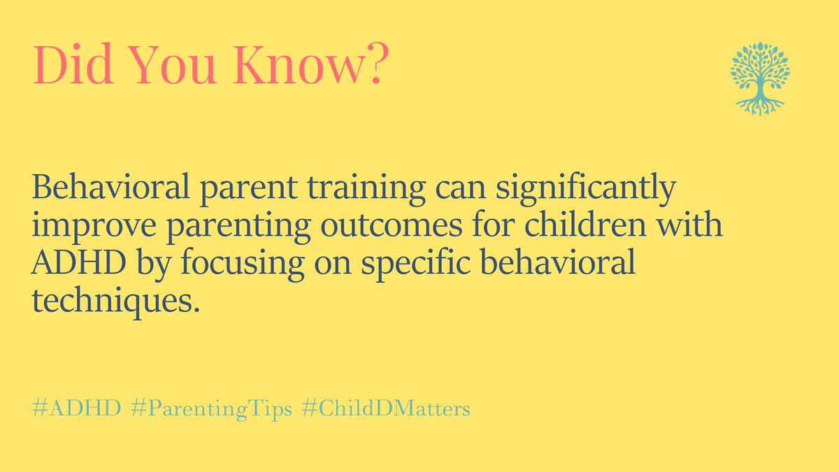 Behavioral parent training can significantly improve parenting outcomes for children with ADHD by focusing on specific behavioral techniques. #ADHD #ParentingTips #ChildDMatters 1/5