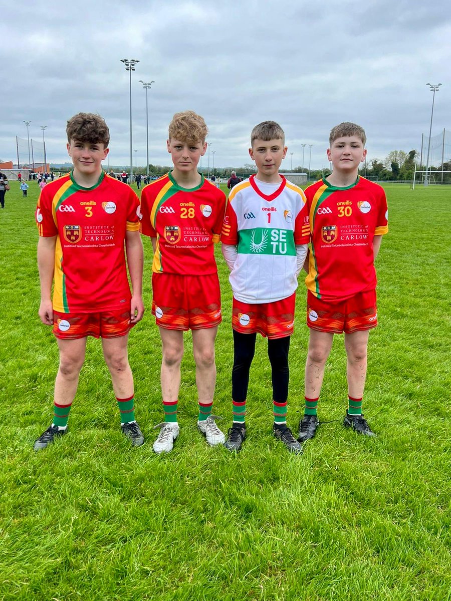 Our Clubmen Joe Keating, Colm Donald, Lorcan Cleary and Thomas Shanahan representing Carlow GAA Colts Hurling v Meath today. Well done boys. First of many outings for you. @burren_rangers @Carlow_GAA @Natsport @scorelinesport @TheLeftWingBack @Acrossthe4lakes