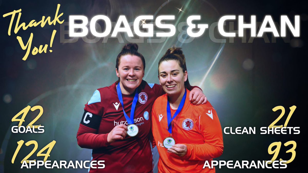 𝑻𝒉𝒂𝒏𝒌 𝒚𝒐𝒖 𝑩𝒐𝒂𝒈𝒔 𝒂𝒏𝒅 𝑪𝒉𝒂𝒏 Long serving players, Laura Boag & Chantelle McKay, played their last game on Friday for our @SWFChampionship side vs Morton. It was a fitting end for both with a clean sheet for Chan & a goal for Laura. 📲 dryburghacc.co.uk/news/10512 💜