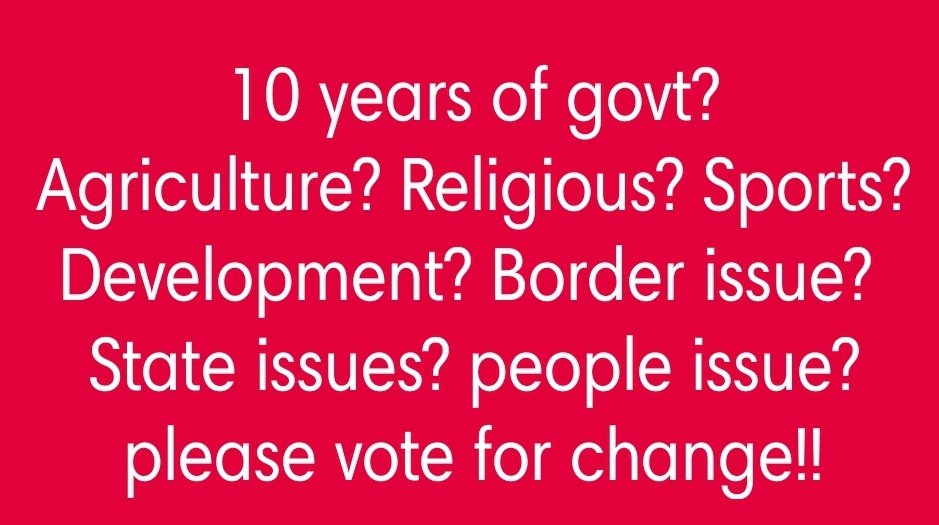 #LokSabhaElection2024 
#SaveDemocracySaveIndia 

Please  people of India vote for change.
Eliminate hatred political party. 

#assamese #assam #Bihar #bihartourism #india #Chhattisgarh #Goa #Maharashtra #madhyapradesh  #UttarPradesh #gujarat  #JammuAndKashmir  #WestBengal