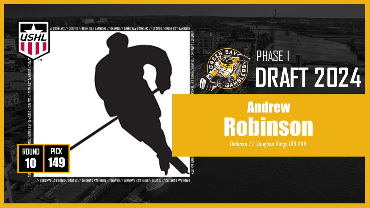 Gamblers final selection of the 2024 USHL Phase I draft is Andew Robinson of the Vaughn Kings 16U AAA team. In 72 games, Robinson scored 14 goals and tallied 34 assists last season with the Kings. #GoGamblers
