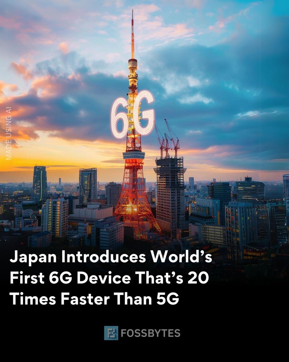 Japanese firms achieved a breakthrough in #6G with a device 20 times faster than #5G. This prototype transmits data at 100 gigabits per second over 100 meters. Four companies have collaborated since 2021 to develop sub-terahertz technology for 6G, which uses much higher…