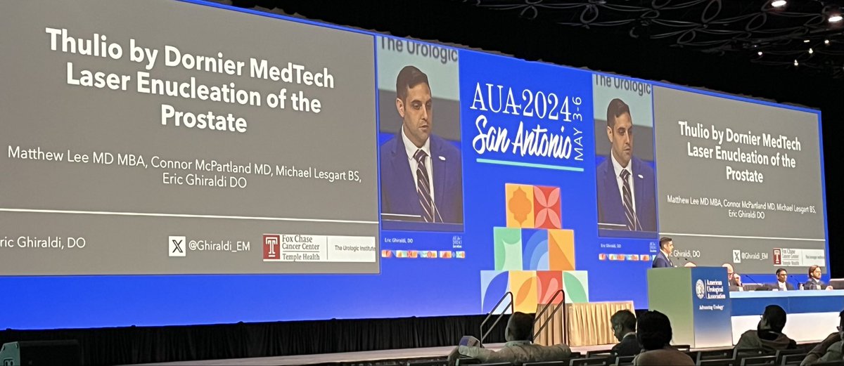 #aua24 Late on this tweet, but huge congrats to @Ghiraldi_EM, prostate laser enucleator extraordinaire, on his superb plenary! Even made it into the @AmerUrological Instagram video: instagram.com/reel/C6ml45SAF… #AUA2024