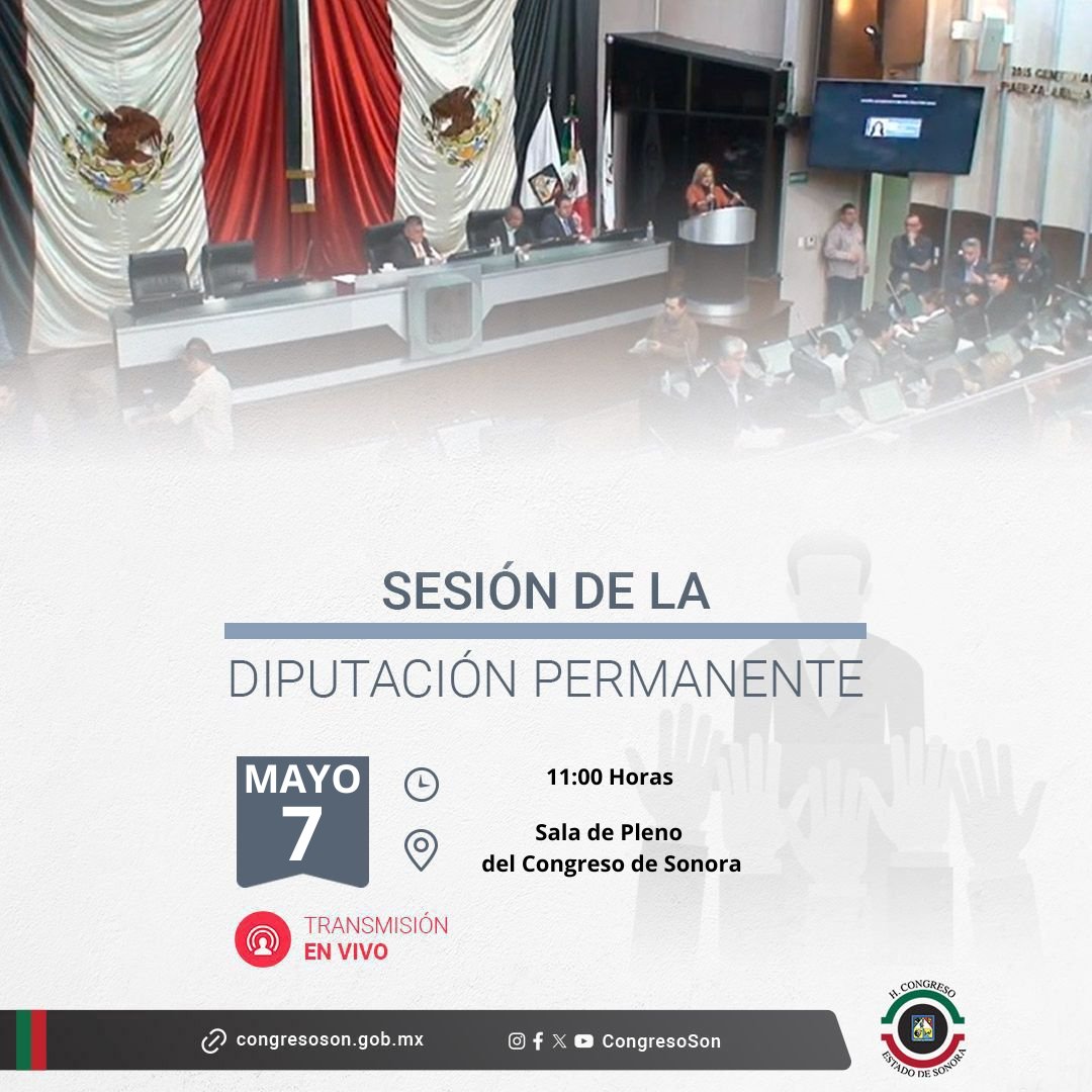 ➡️Mañana en sesión de la diputación permanente se tomará protesta a un diputado propietario de la 63 Legislatura, y se analizarán las renuncias de dos regidores propietarios del ayuntamiento de Cajeme.