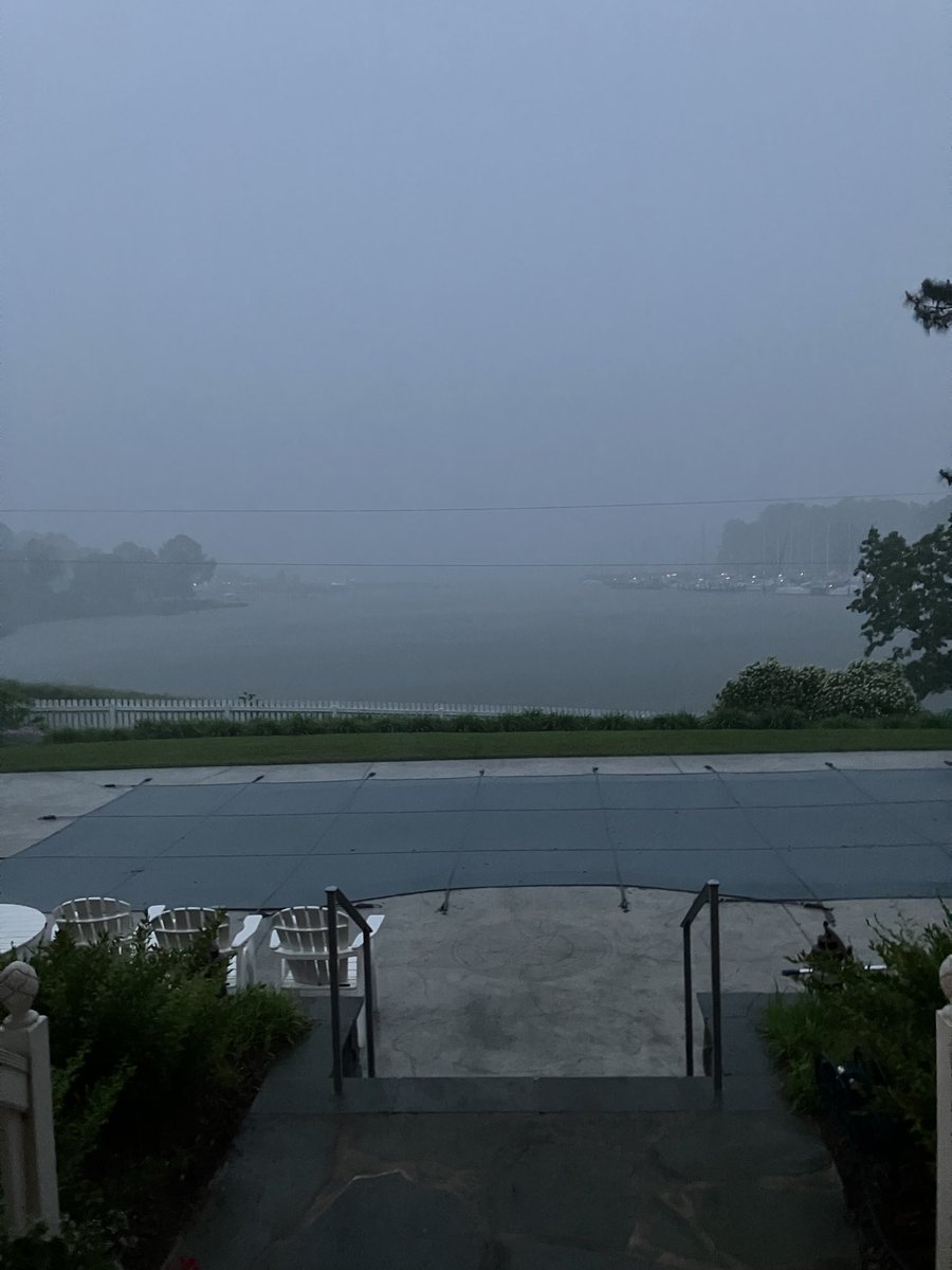 ⁦<a href="/KevinMyattWx/">Kevin Myatt</a>⁩ fortunately our location is high above the Rappahannock for this flash flood warned thunderstorm. 1” in 30 minutes