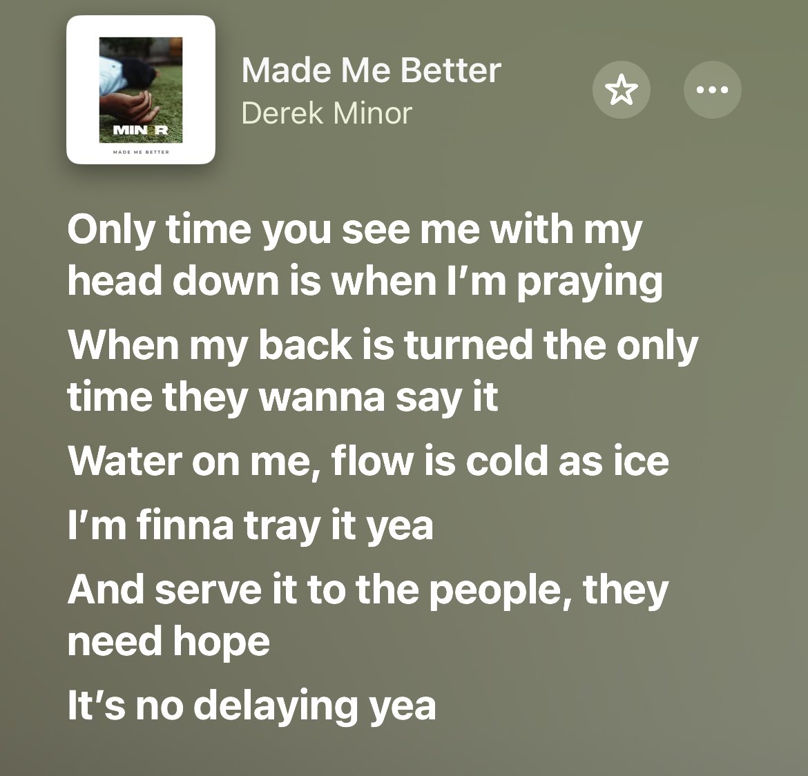 RMGForever (@rmgtweets) on Twitter photo “Only time you see me with my head down is when I’m praying” 🤲🏾
New <a href="/thederekminor/">Derek Minor</a> “Made Me Better” out now 🌎
#ReflectionMusicGroup “Only time you see me with my head down is when I’m praying” 🤲🏾
New <a href="/thederekminor/">Derek Minor</a> “Made Me Better” out now 🌎
#ReflectionMusicGroup
