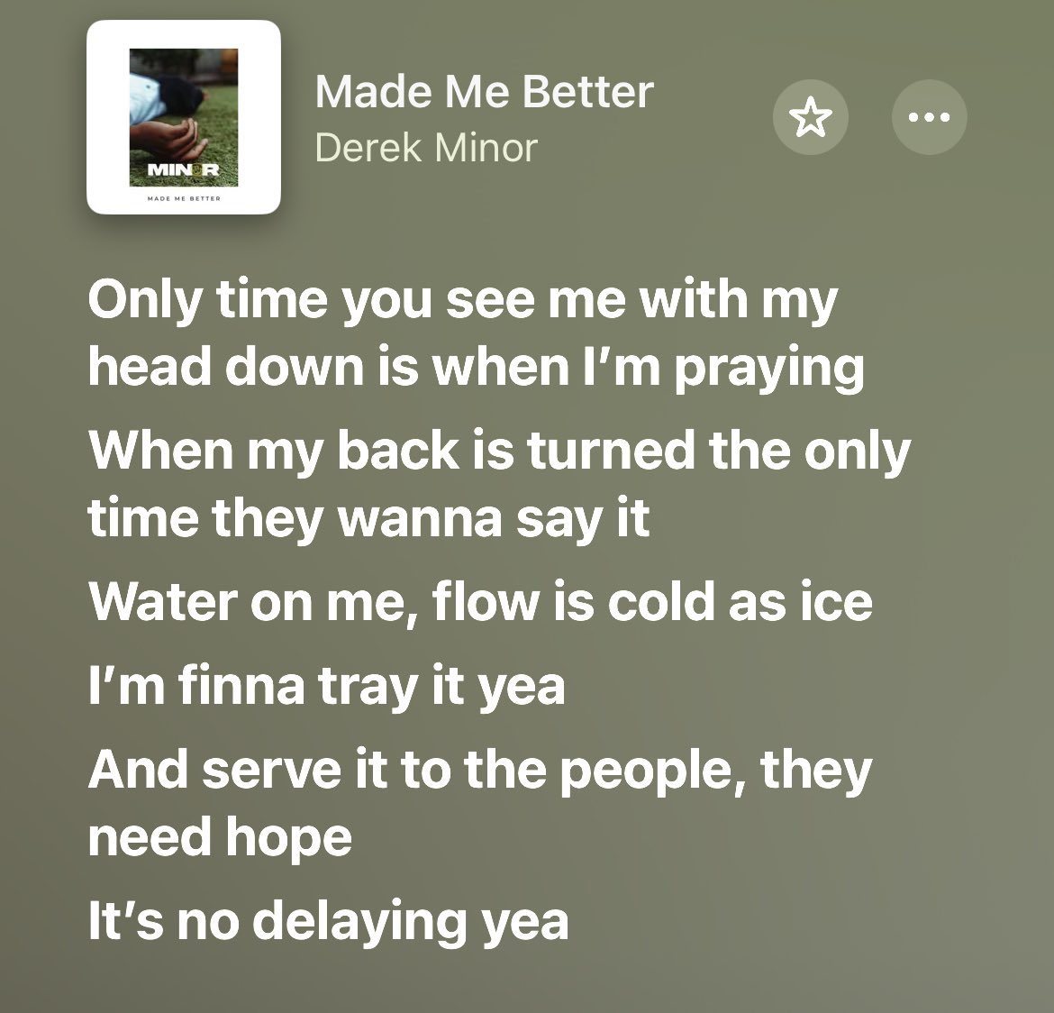 “Only time you see me with my head down is when I’m praying” 🤲🏾 New @thederekminor “Made Me Better” out now 🌎 #ReflectionMusicGroup