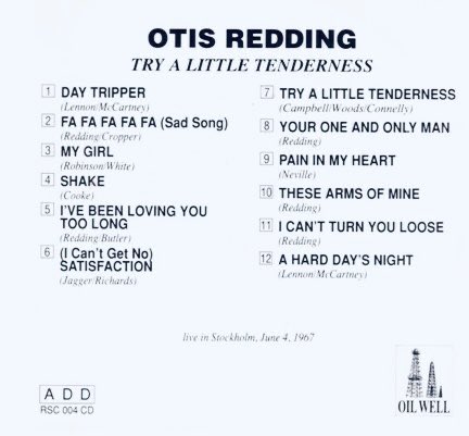 Good morning😃 
I’m listening to Otis Redding『Try a Little Tenderness』 while commuting 🚃🚃💨💨
Have a nice day🍀🍀

#OtisRedding
#TryALittleTenderness
#オーティス・レディング🎤💥