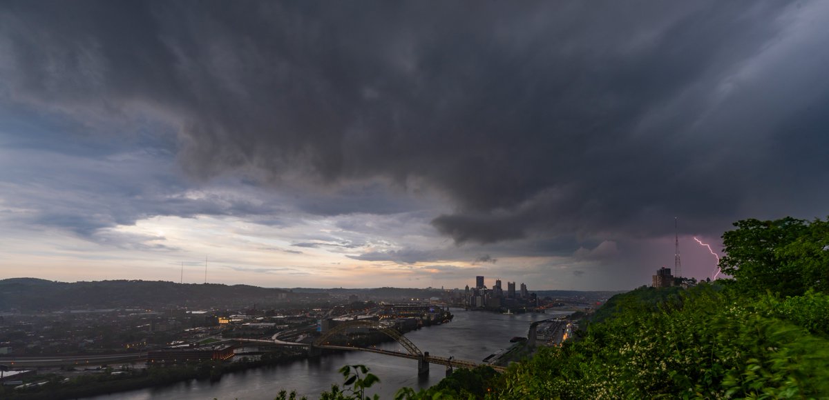 It's rare I capture a lightning bolt in #Pittsburgh that I don't see, but this was one of them. It was on the edge of my frame and I was so focused on the shelf cloud last night that I didn't notice it until today. Just a mile or two to the left and it would have been perfect.