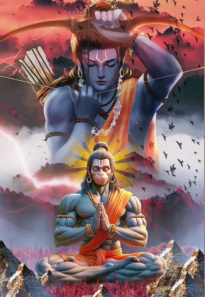 श्री राम जी के परम भक्त वीर बजरंगी का जयकारा लगाते हुए बोलो जय जय श्री राम 🚩🙏