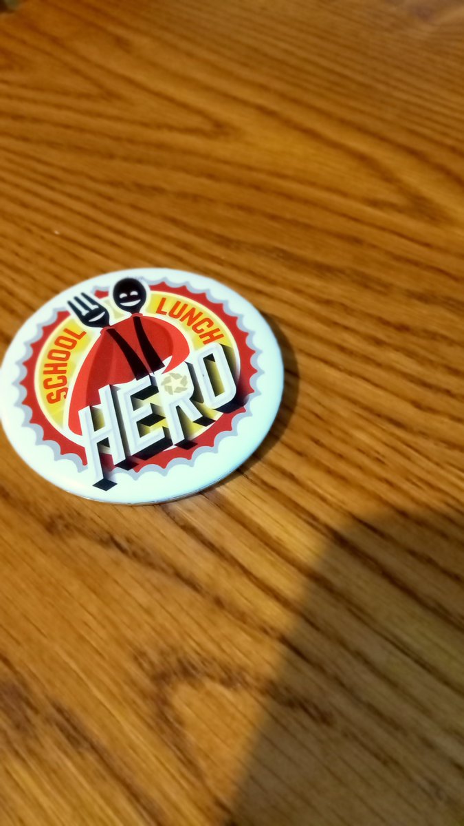 The company that delivers our food to feed the kids
Showed us their appreciation with a bag of mini snacks and this button
#schoollunchhero