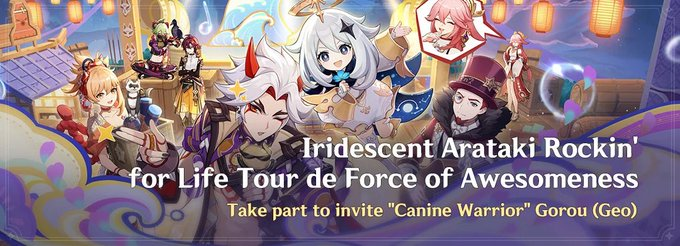 ranpogw's tweet photo. ❥･ Iridescent Arataki Rockin' for Life Tour de Force of Awesomeness

now accepting slots for full event completion for only 190PHP/3USD! 

feel free to send a dm if availing my services or if you have any questions 💗
#genshintwt #genshinpilot #genshinimpact #pilotservice https://t.co/zz6yww7qj6