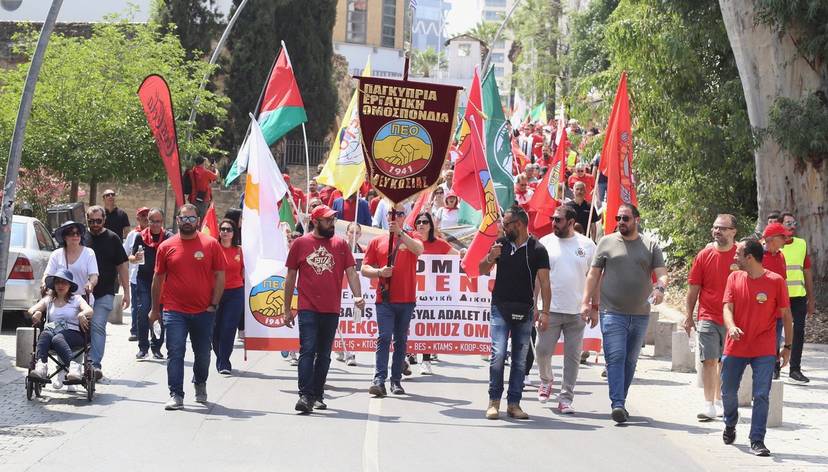 Reunification, workers’ demands and Palestine at the Worlers May Day event in Nicosia, Cyprus parikiaki.com/2024/05/reunif… #Cyprus #Cyprusworkersmayday