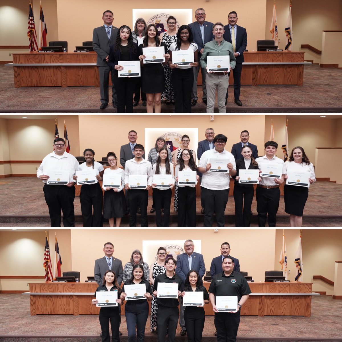 Board of Trustees honored six #TeamSISD high school student councils for earning the National Gold Council of Excellence from the National Student Council.  Congratulations to these distinguished student councils!