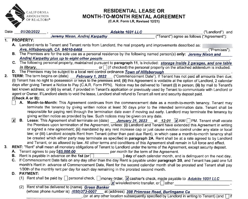 Hillsborough lease