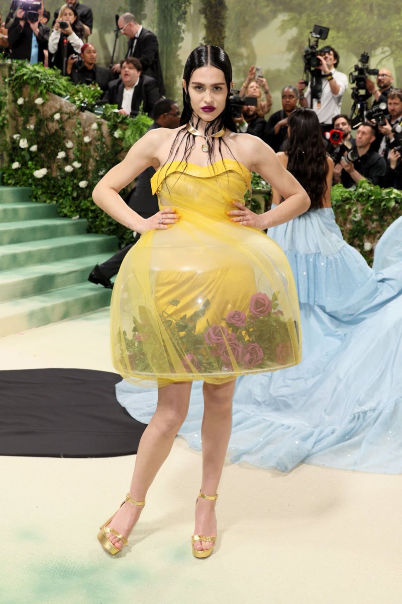 Amelia Gray in the terrarium dress from Undercover S/S 24 at the #MetGala