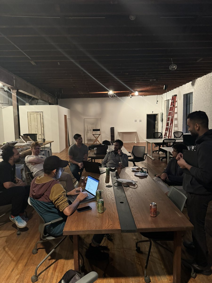 Great 2.5-hour long discussion about @eigenlayer in Brooklyn! Lots of open questions, but lots of excitement about the future. Should every microservice be an AVS?? 😁 (Thanks for coming @DennisonBertram @nbaronia1 @damodarbihani @shmkdbr @hellosvapnil @JakeZegil and others!)