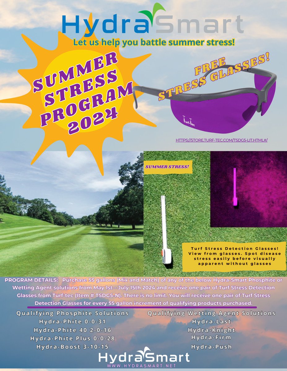 No Stress!  Not with our HydraSmart Summer of 2024 program. Let us help you battle summer stress with qualifying purchases between now and July 15. Ask your sales rep for details.