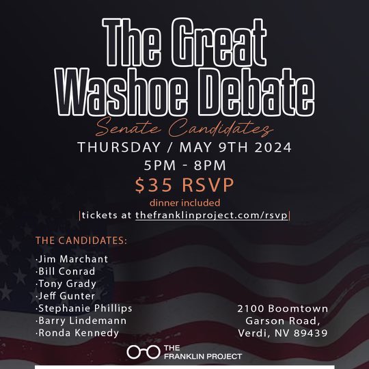 Phillips4Nevada's tweet photo. Last chance to get your tickets for Thursday’s U.S. Senate Debate in Reno!  Grab your tickets and come cheer on Stephanie Phillips!  🇺🇸🇺🇸

#Phillips4Nevada #USSenateDebate @highlight https://t.co/qEjGoAcfvg