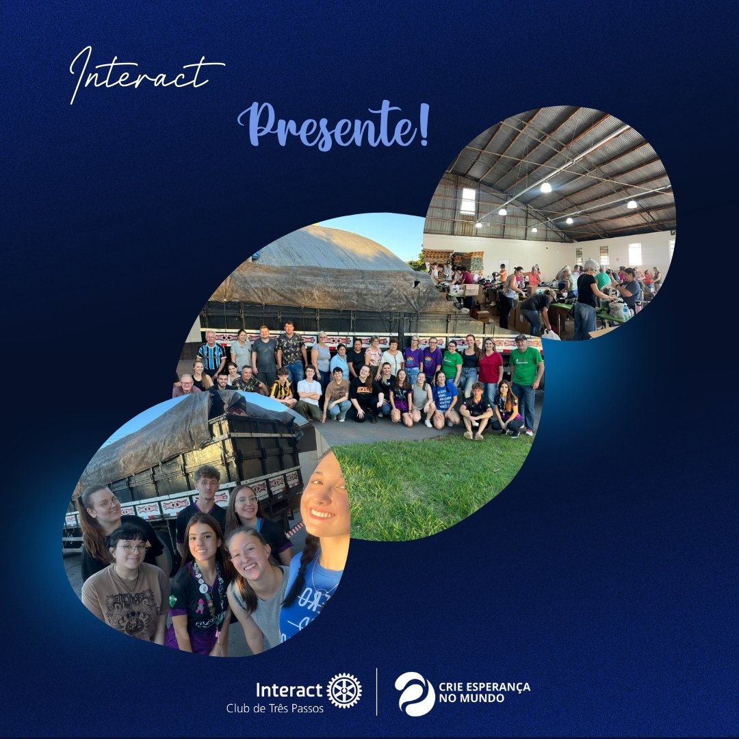 interacttp's tweet image. Interact Club de Três Passos está ativamente envolvido na organização das doações destinadas às cidades afetadas pelas enchentes no Rio Grande do Sul. Contribua da maneira que conseguir, procure os pontos de doação local e ajude neste momento tão delicado. O RS precisa de você❗️