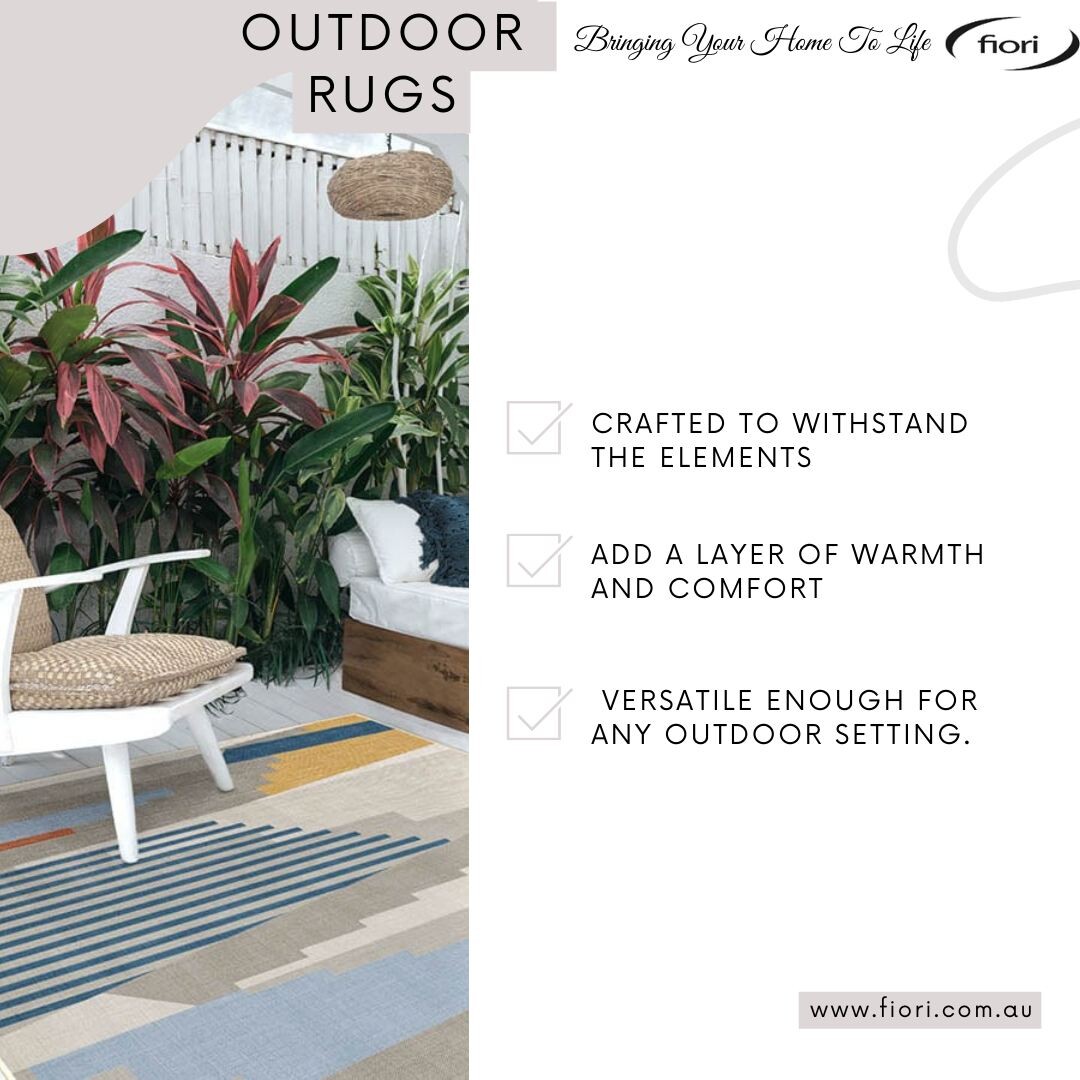 Why Choose Our Outdoor Rugs?
Durability Meets Style: 
Comfort Underfoot: 
Elevate Your Outdoor Decor: 
Easy Maintenance: 
Versatility: 
Shop our range here:  bit.ly/3keViBs
#OutdoorRugs #PatioDecor #AlfrescoLiving #DeckDesign #GardenRug