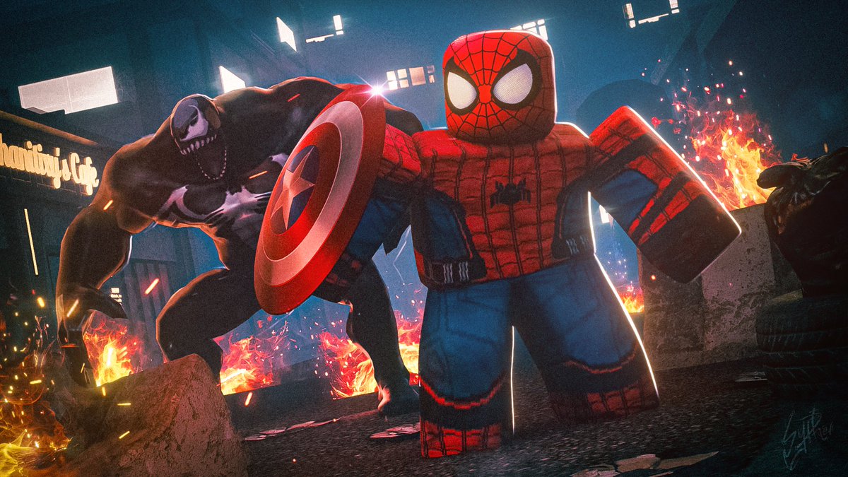 Spiderman x Venom Thumbnail Commission! #RobloxGFX ll #RobloxArt ll #robloxcommission ll #RobloxDev ll #Roblox ll #Roblox || #spiderman Commissions Open: discord.gg/wNd4Bnnh Likes & Reposts are appreciated! 💞 @Duderrof helped within the scene a bit