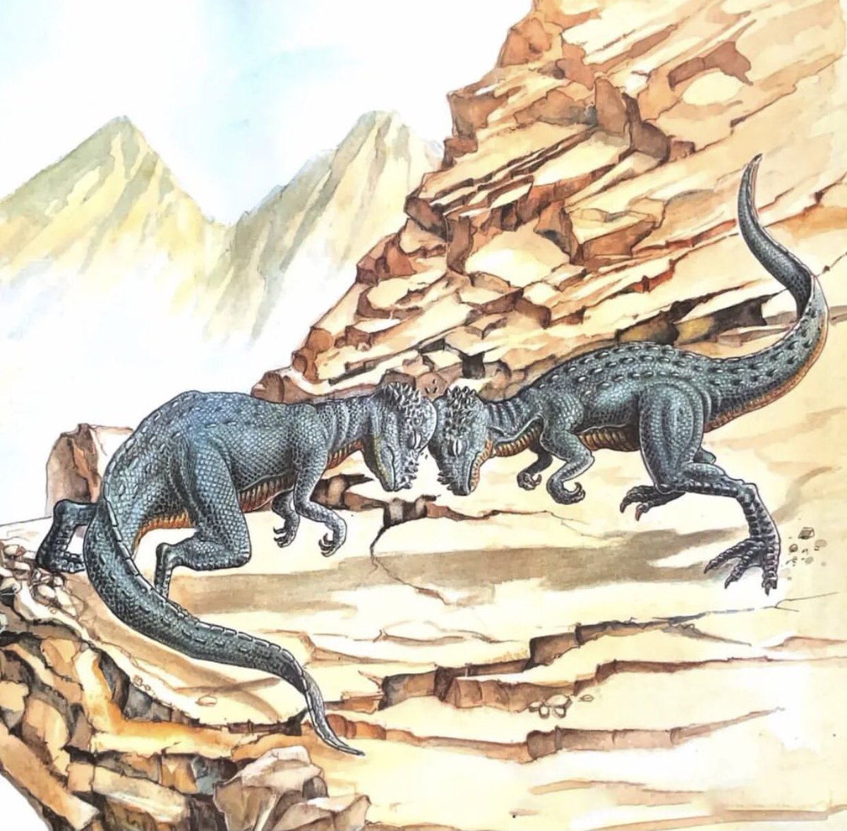 Four random pieces of nostalgic palaeoart!

Robert Bakker’s troodontid
Jan Sovák’s Gastonia
Zdenek Burian’s Metriorhynchus
Mario Kessler’s Pachycephalosaurus