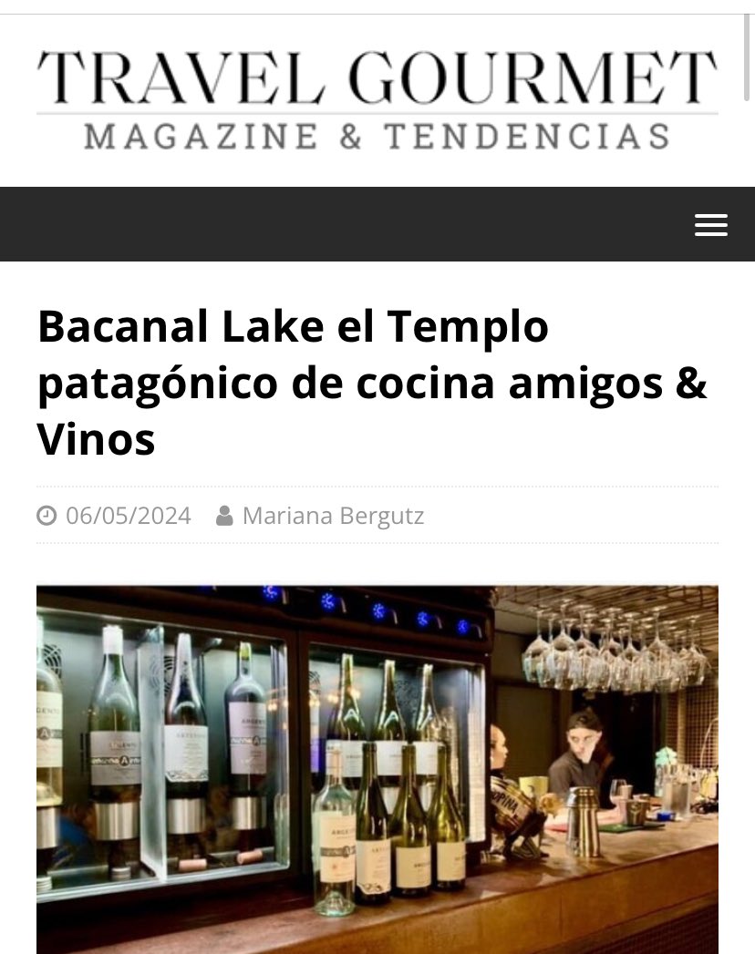 revistatravelgourmet.com/bacanal-lake-e… @bacanalwinebar #bariloche #patagonia #winebar #gastronomia #catas