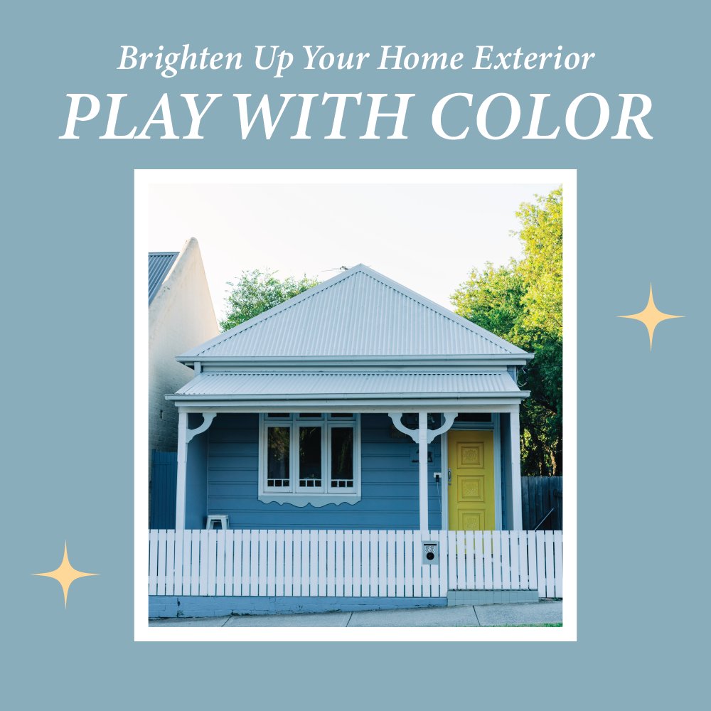 Color is the best way to express your unique style on the outside of your home. Would you paint your home a fun color? #HomeExterior