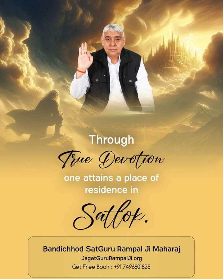 #GodMorningTuesday
Through True Devotion one attains a place of residence in Satlok.
