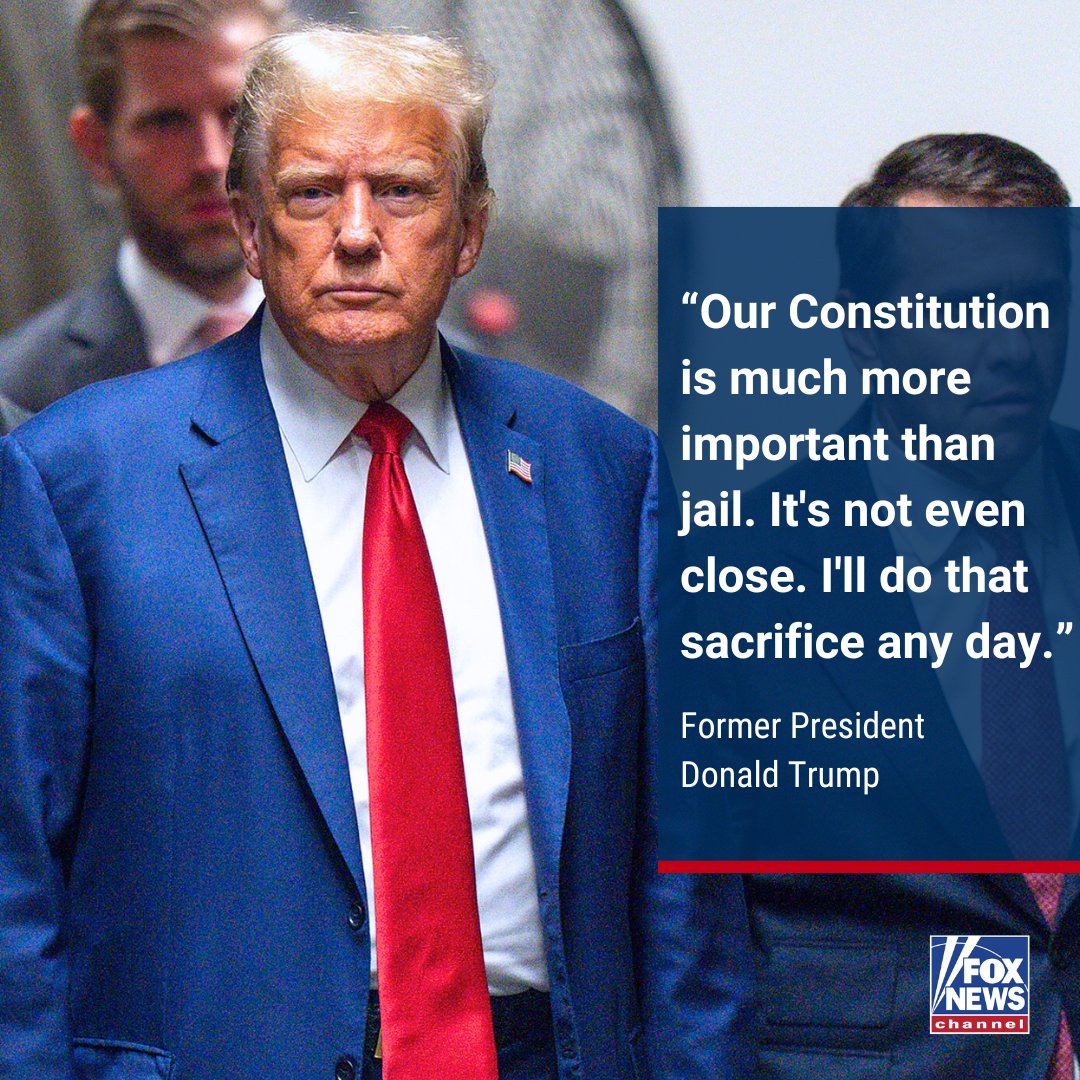'SACRIFICE' FOR FREEDOM: Former President Trump weighs in after the judge presiding over his NY trial threatened jail time for continued gag order violations. trib.al/ghzM05E