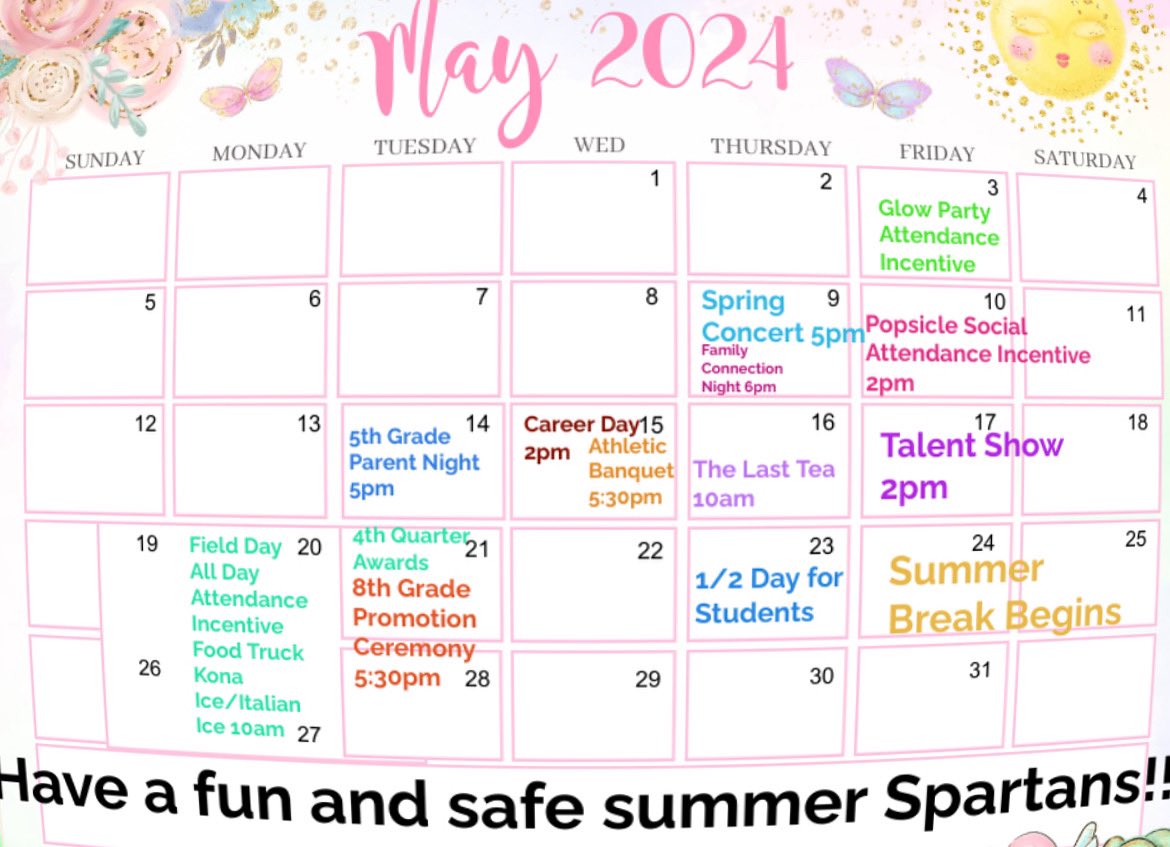 So much fun activities for our students and families 🧡🖤🧡🖤🧡🖤 stay connected on what’s happening in May Spartans!! @metroschools @mnps_fcp @fcsnashville @conley4kids
