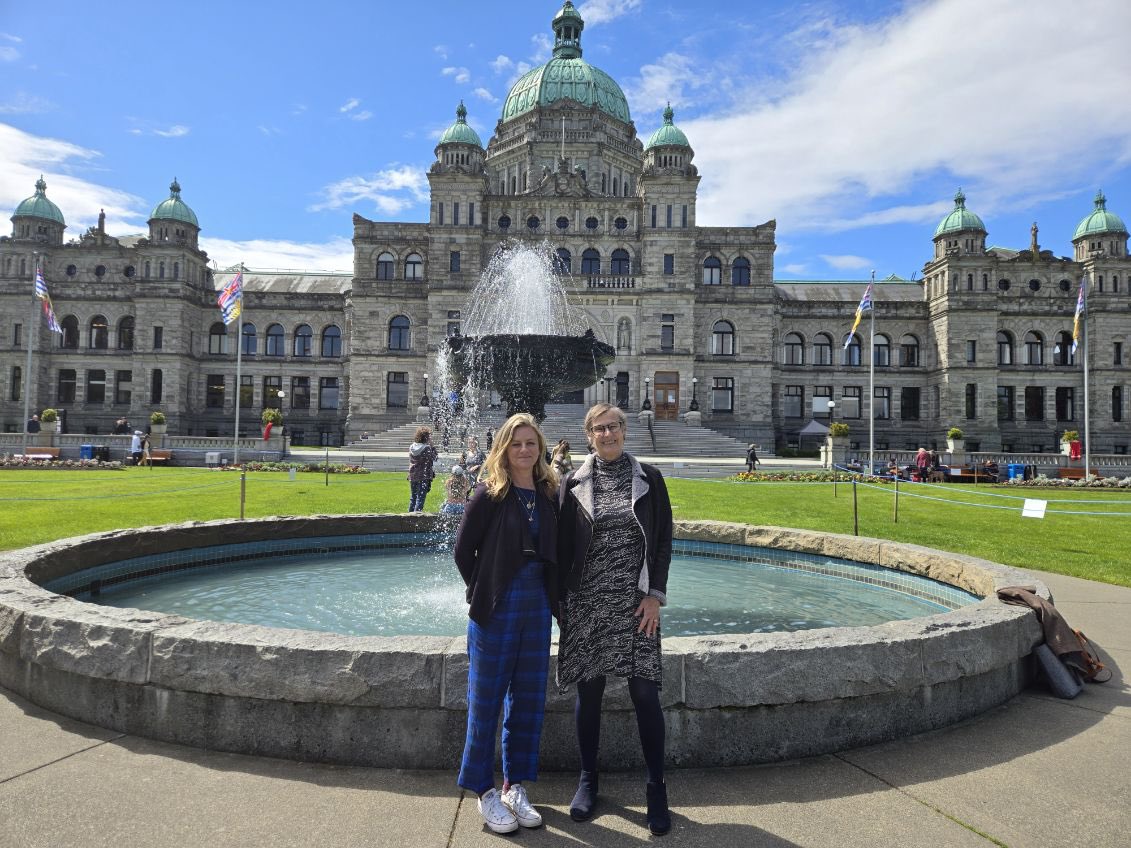 Co-founders @ProfJulieMac and @ZeldaZeldaluna having a productive day in sunny Victoria, British Columbia complete with an introduction in the Legislative  Assembly of British Columbia supporting the Non-Disclosure Agreement Bill #cantbuymysilence #banNDAs #bcpoli