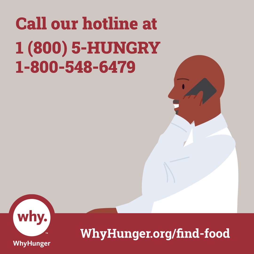 Need food assistance? WhyHunger's Hotline connects you to food resources in the US. Call 1(800) 5-HUNGRY or text your zip to 1-800-548-6479. Let's ensure no one goes without a nutritious meal! Visit today: whyhunger.org/find-food/ #findfood #foodassistance #whyhungerhotline