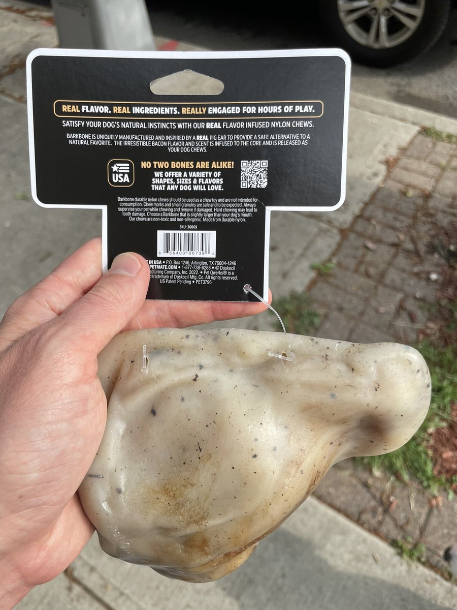 dog toys are, and maybe always have been, completely insane. the “real” ingredient in this plastic pig ear is LITERALLY PLASTIC! the label says it’s “inspired by” a real pig ear. That literally means nothing!! i bought it/am sure my dog will love it … but still it is insane