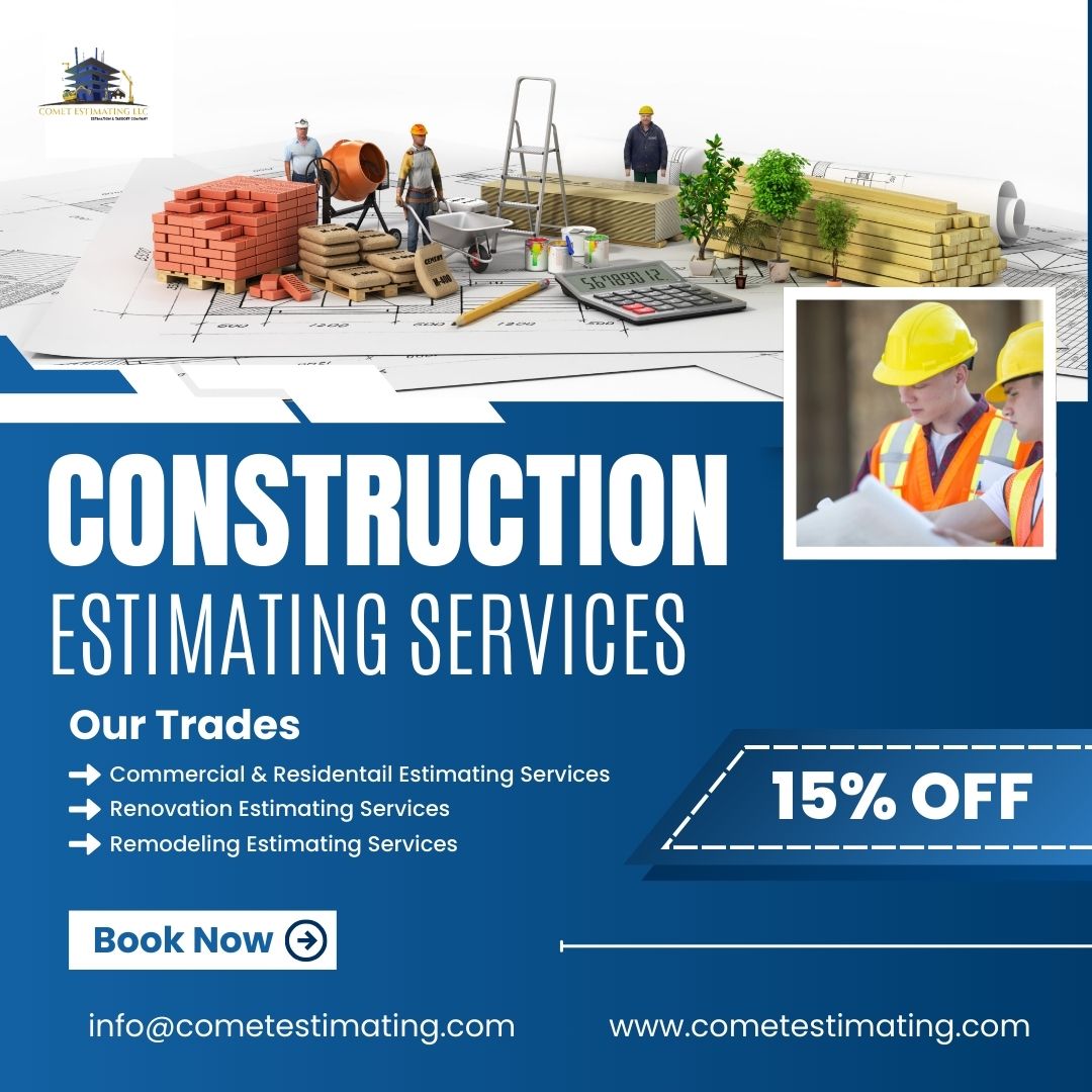 COMET Estimating LLC is your trusted partner in construction estimation and material takeoff services to make the bidding process easier for contractors and builders. #Construction #estimator #materialtakeoff #homebuilder #cometestimating #USConstruction  #AustinTx #USA