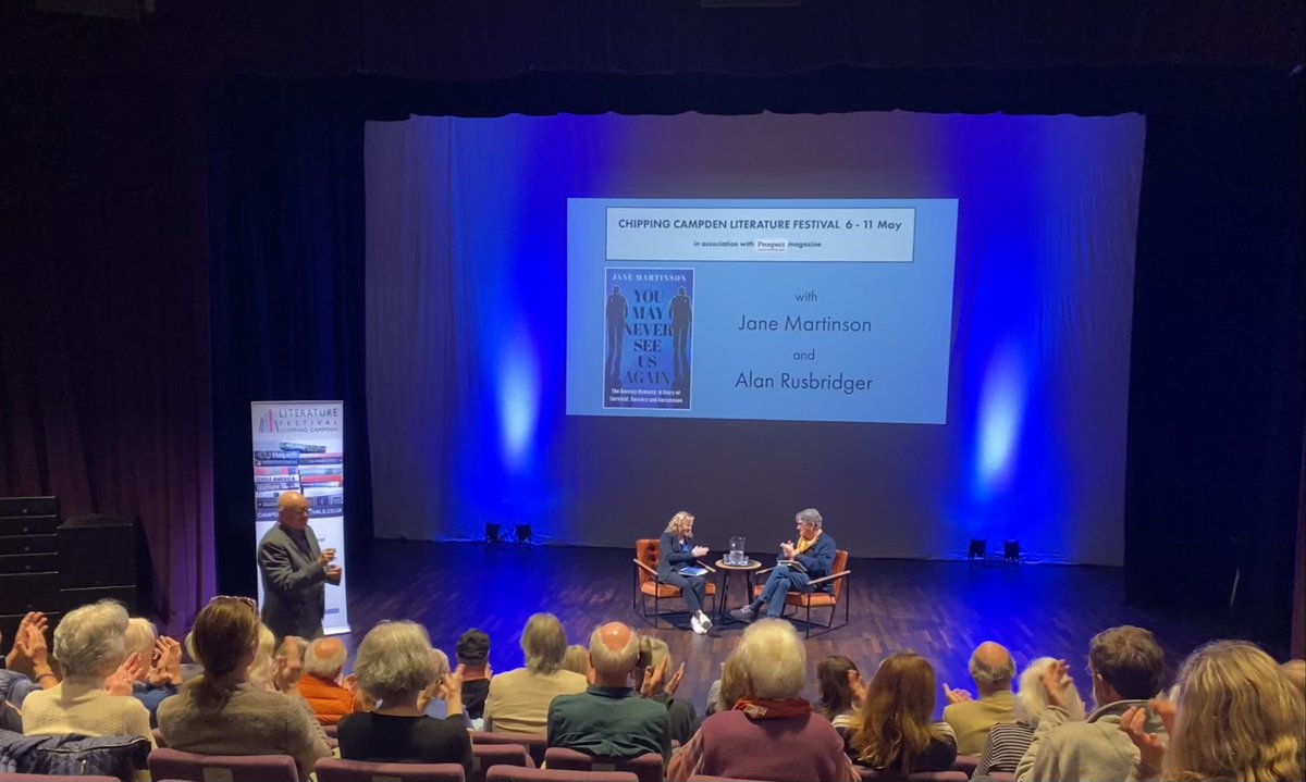 Thank you @janemartinson & @arusbridger great talk to this morning to kick off the Festival. You May Never See Us again.