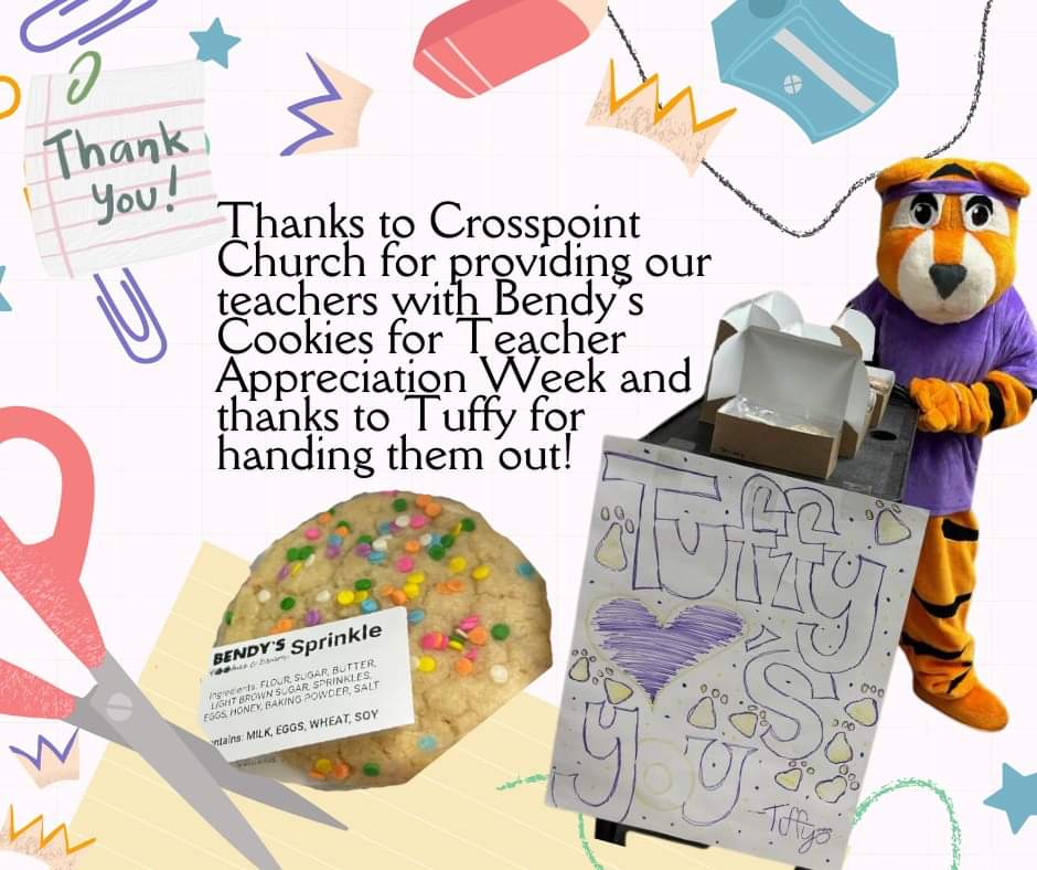 Thank you, Crosspoint Church and Tuffy! #itgerpride #tigercode #iamatiger #teacherappreciationweek