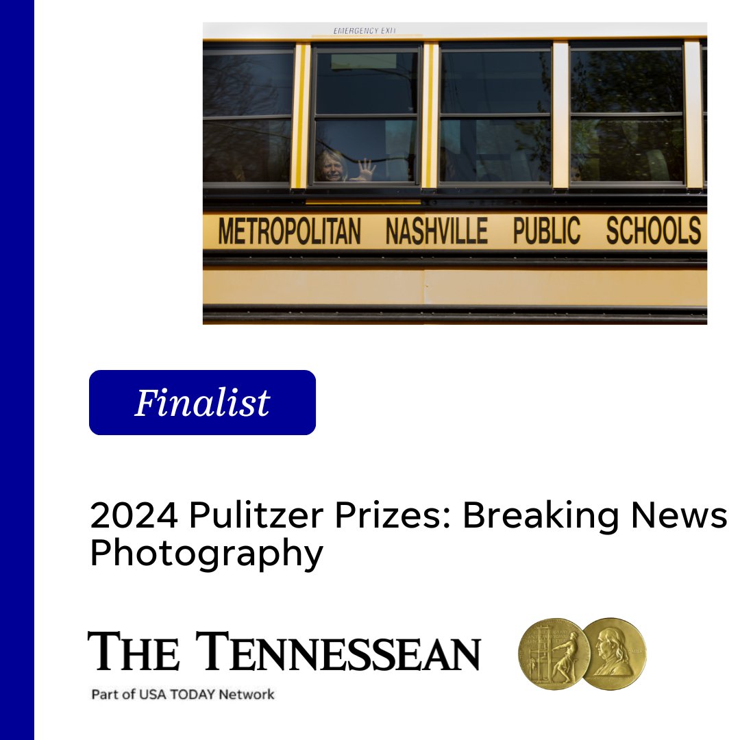 We are honored to announce that @Tennessean was named a 2024 @PulitzerPrizes finalist for photojournalist Nicole S. Hester’s image of a weeping child being evacuated from the Covenant School shooting in Nashville, Tenn. on March 27, 2023. Read more here: bit.ly/3wejtq5