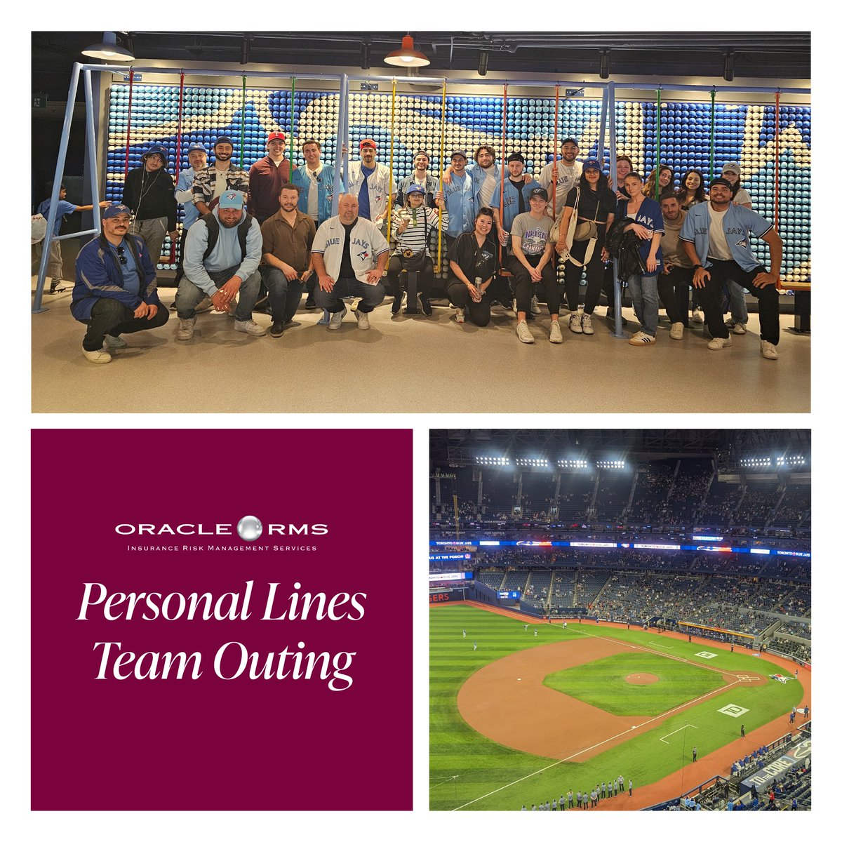 OracleRMS's tweet image. Our Personal Lines team looked great at the Blue Jays game last week! Take a look at some of the great pictures from the outing.