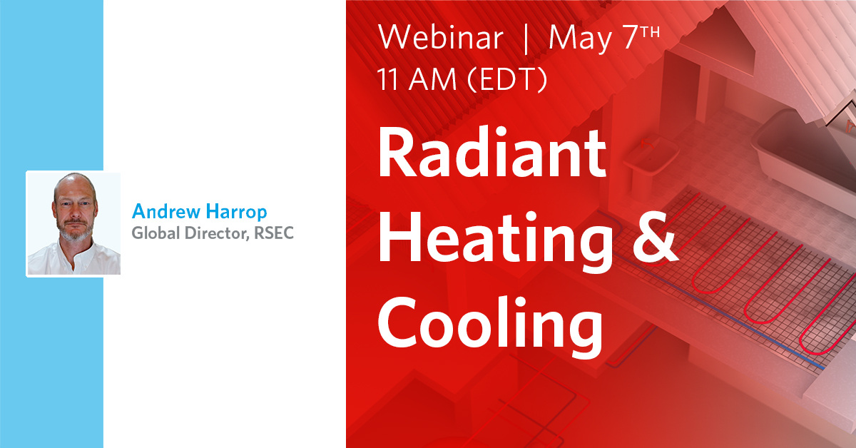 Different designs of radiant heat systems have served us for hundreds of years, but what about radiant cooling? Join Andrew Harrop for our upcoming webinar tomorrow. Andrew will talk about different applications as well as advantages and disadvantages. bit.ly/4abmVj4